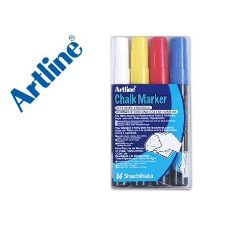 Rotulador Artline EPW-4 para pizarra tipo tiza colores surtidos Bolsa de 4 unidades