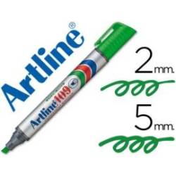 Rotulador Permanente Artline 109 color Verde Punta Biselada