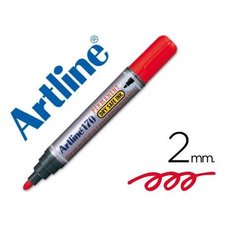 Rotulador Permanente Artline 170 color Rojo Punta Redonda