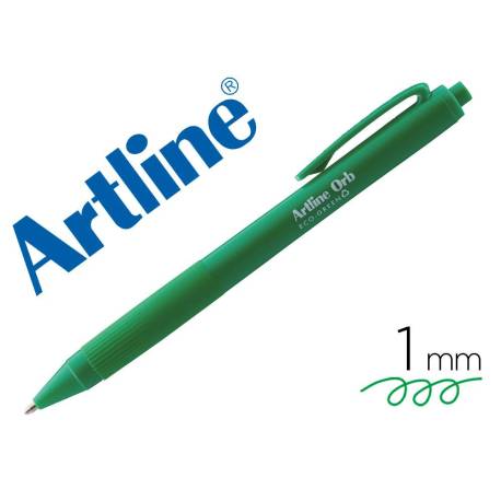 BOLIGRAFO ARTLINE ORB ECO GREEN RETRACTIL 1 MM VERDE