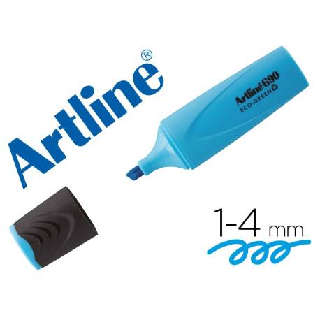 ROTULADOR ARTLINE FLUORESCENTE EK-690 ECO GREEN PUNTA BISELADA 1-4 MM AZUL