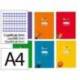 LIBRETA LIDERPAPEL PAUTAGUIA TAPA CARTONCILLO 32H DIN A4 75GR CUADRICULADO PAUTADO 3MM CON MARGEN 6 COLORES SURTIDOS