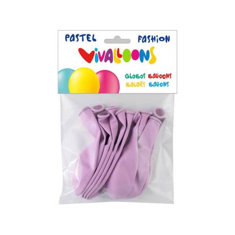 GLOBO 100% LATEX BIODEGRADABLE LILA CLARO BLISTER DE 10 UNIDADES