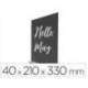 PIZARRA DOBLE CARA ARCHIVO 2000 CON BASE DE MADERA A4 VERTICAL METACRILATO NEGRO 100% RECICLABLE 40X210X330 MM