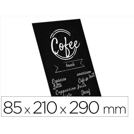PIZARRA DE SOBREMESA ARCHIVO 2000 EN FORMA DE L A4 VERTICAL METACRILATO NEGRO 100% RECICLABLE 85X210X290 MM