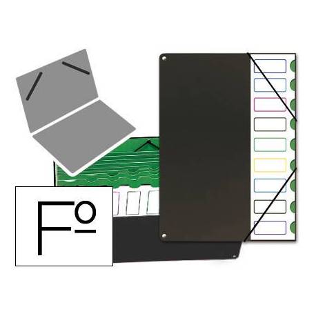 Carpeta clasificadora de plastico Pardo negro