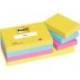 Bloc de notas adhesivas quita y pon post-it 38x51 mm neon. Pack de 12 blocs