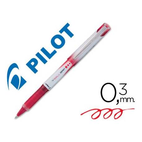Boligrafo roller Pilot V-Ball Grip Trazo 0,3mm Rojo