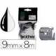 Cintas Brother MK-221BZ 9mm (ancho) x 8m (largo) negro/blanco