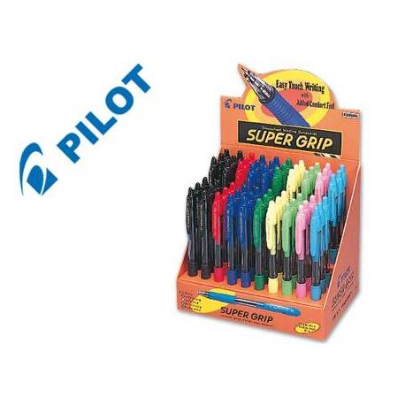BOLIGRAFO PILOT SUPER GRIP EXPOSITOR DE 60 UNIDADES