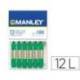 Lapices cera blanda Manley caja 12 unidades verde natural