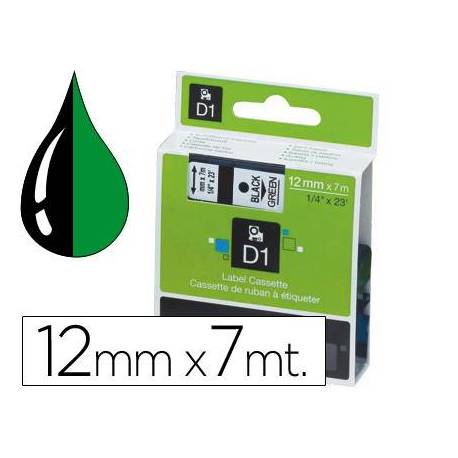 Cinta Dymo D1 Fondo Verde Poliester