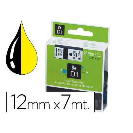 Cinta Dymo D1 color Amarillo Poliester