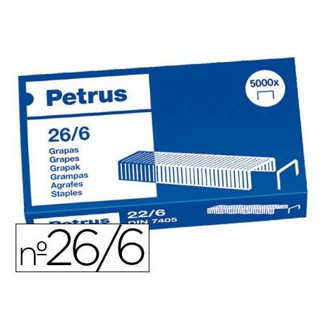 Grapas Petrus nº 26/6. Caja de 5000 grapas.