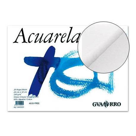 Bloc de dibujo Acuarela encolado Guarro din a4 20 hojas 240 gr