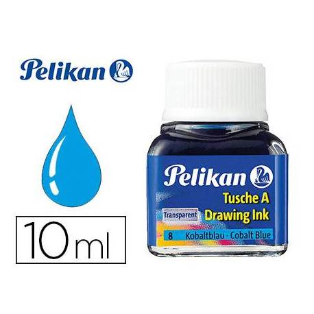Tinta china pelikan azul cobalto bote de 10 ml.