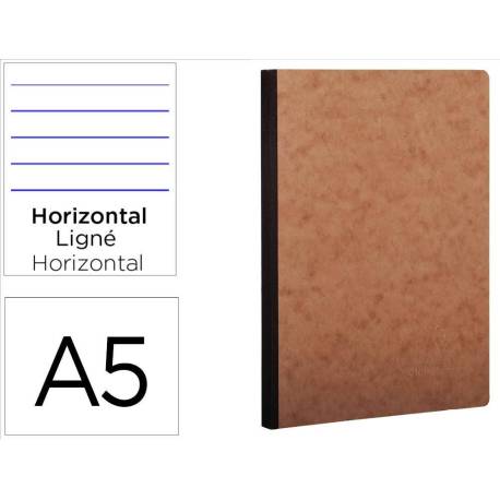Libreta Clarefontaine color havana A5 tapa cartulina rayado horizontal 96 hojas