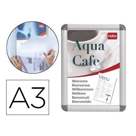 Porta anuncios Clipdown NOBO aluminio DIN A3