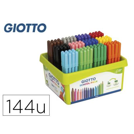 Rotulador marca Giotto turbo Schoolpack 12 colores surtidos. Caja 144 rotuladores
