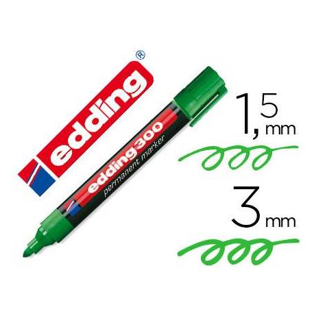 Rotulador Permanente Edding 300 Color Verde Punta Redonda