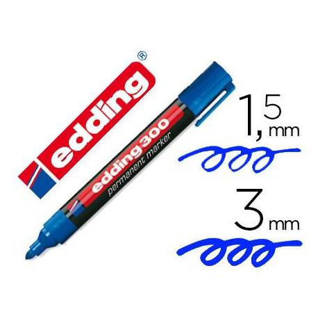 Rotulador Permanente Edding 300 Color Azul Punta Redonda