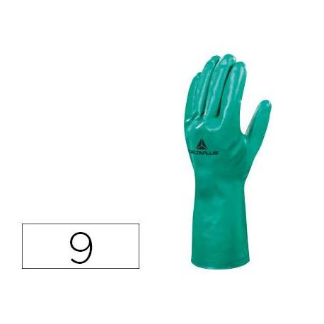 Guante DeltaPlus de Nitrilo flocado Algodon talla 9
