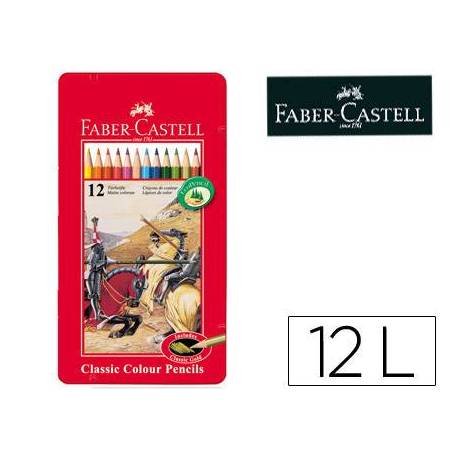 Lapices de colores Faber Castell hexagonales caja metal 12 unidades