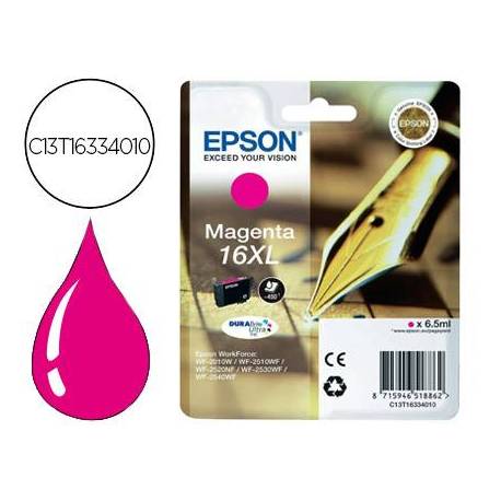 Cartucho Ink-jet Epson 16XL color magenta C13T16334010