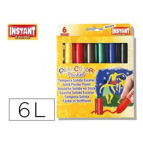 Tempera solida en barra Instant Pocket 6 uds