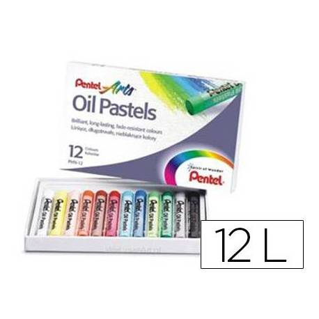 Lapices pentel oil pastel caja de 12 colores surtidos