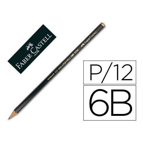 Lapices de grafito marca Faber Castell 9000 6B