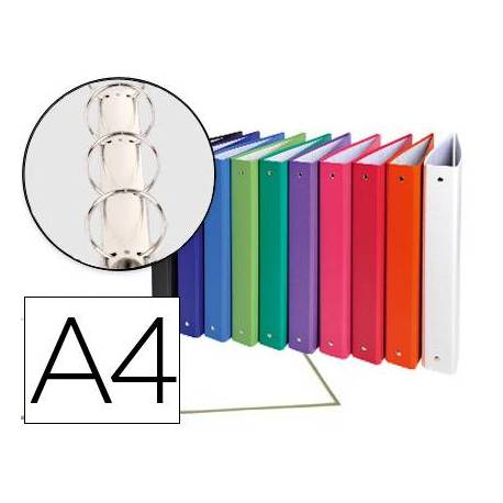 Carpeta Exacompta 4 anillas 30 mm redondas A4 carton forrado de colores surtidos