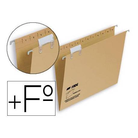 Carpeta colgante Hamelin folio prolongado visor superior kraft eco naranja amarillo