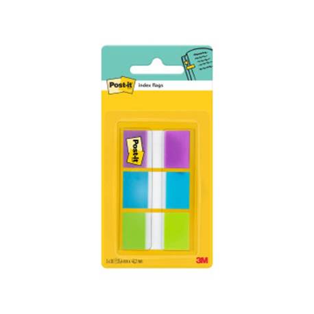Banderitas Post-it ® separadoras Index verde, azul y violeta
