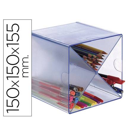 Archicubo Archivo 2000 aspa organizador modular azul transparente