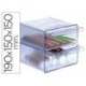 Archicubo Archivo 2000 organizador con 2 cajones azul transparente
