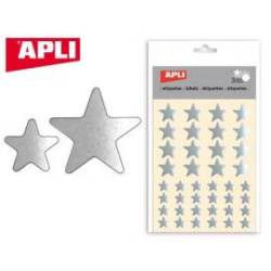 Gomets Apli estrella color plata