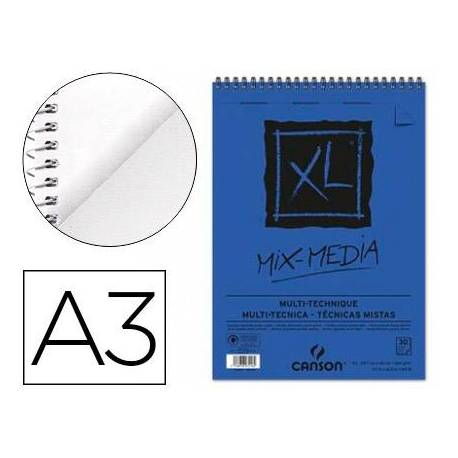 Bloc de Dibujo Acuarela Canson XL DIN A3 30 hojas 300 gr Microperforado Espiral Grano Medio