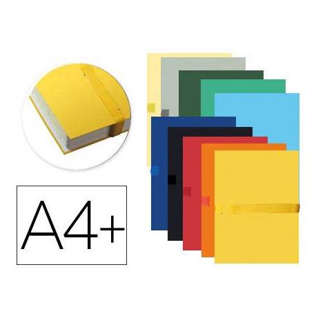 Carpeta de Proyectos Exacompta DIN A4 con Fuelle de Cartón Forrado con Velcro Colores Surtidos 80g/m2 Pack de 10 unidades