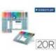 Rotulador Staedtler Triplus Fineliner surtido pack 20 punta fina lavable triangular