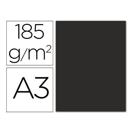 Cartulina Guarro din a3 negro 185 gr paquete 50 hojas