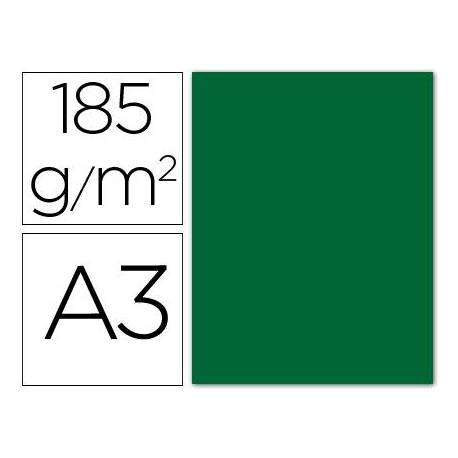 Cartulina Guarro din a3 verde abeto 185 gr paquete 50 hojas