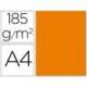 Cartulina Guarro din a4 naranja 185 gr paquete 50 hojas
