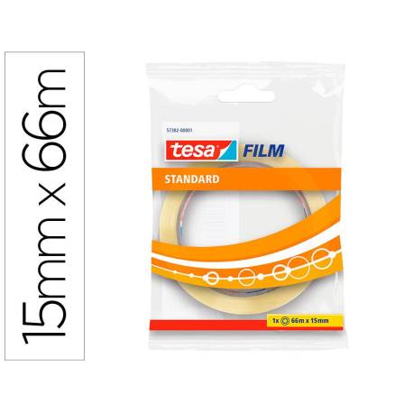 Cinta adhesiva marca Tesa estandar 66 mt x 15 mm
