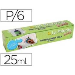 Set pintura para tela La Pajarita colores surtidos con pincel