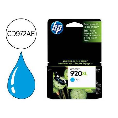 CARTUCHO INK-JET HP 920XL COLOR CIAN CD972A