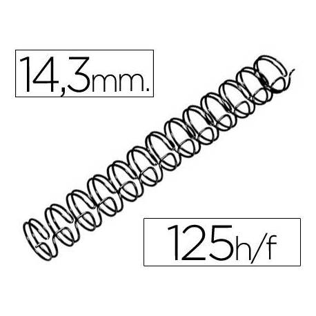 Espiral GBC wire 3:1 14,3 mm n.9 negro. Capacidad 125 hojas. Caja de 100 unidades.