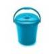 CONTENEDOR PARA RECICLAJE PLASTICFORTE 25 L CON TAPA COLOR AZUL PARCHIS