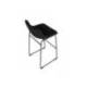 TABURETE ALTO ROCADA CON ASIENTO Y RESPALDO BAJO TAPIZADO TELA IGNIFUGA BASE METALICA ACERO COLOR NEGRO