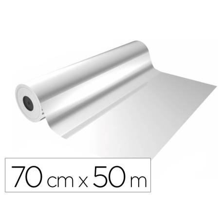 PAPEL DE REGALO BASIKA POLIPROPILENO TRANSPARENTE BOBINA ANCHO 70 CM LONGITUD 50 MT